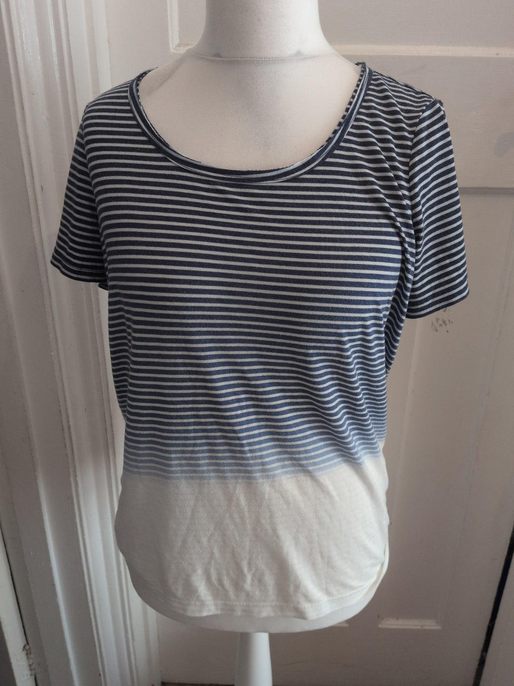 Next 12 Nagy Striped With White Short Sleeve T-shirt