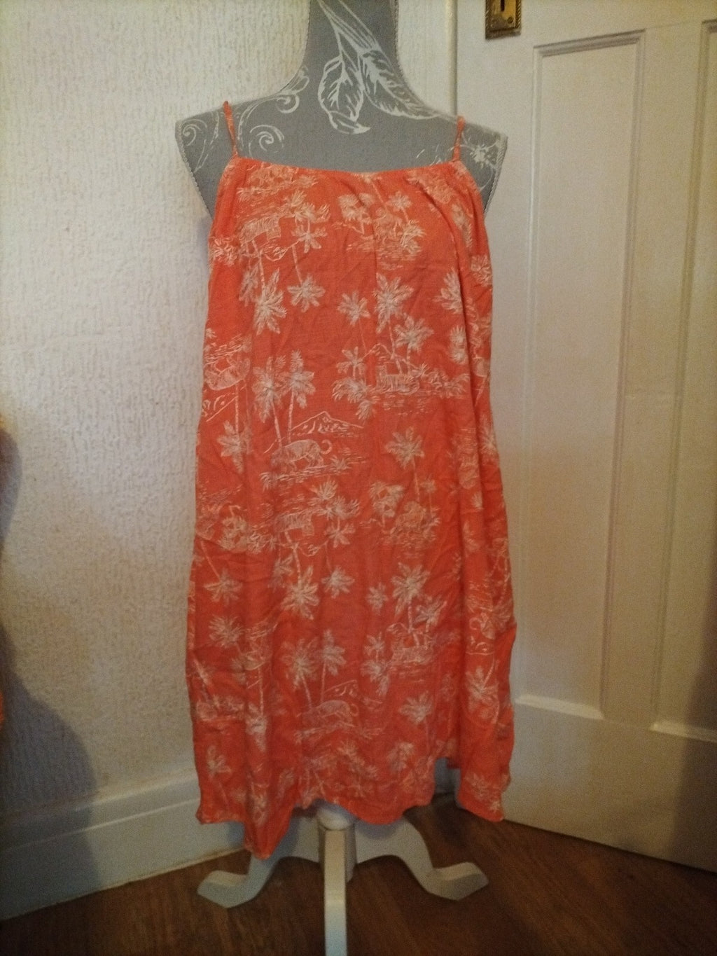 Ladies H+M Size XS Orange Sleeveless Dress