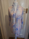 Ladies F&F Size 12-14 Lilac/Pink Long Sleeved Open Night Gown
