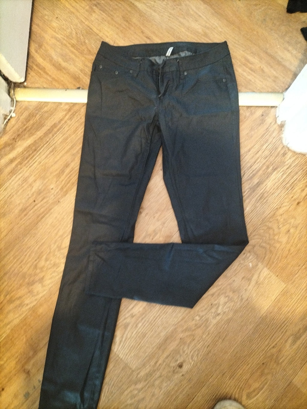 Ladies Highway Size 3 Dark Grey Shimmer Skinny Trousers