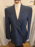 Mens Size Large Grey With Blue Pinstripe Suit