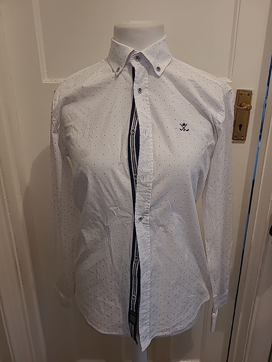 Mens Sir Raymond Tailor Size M Modern Fit Spotty Long Sleeved Shirt