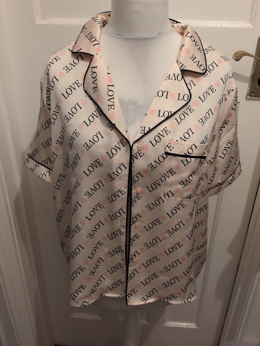 Brand New Primark 14-16 Pink Pyjama Top "Love"