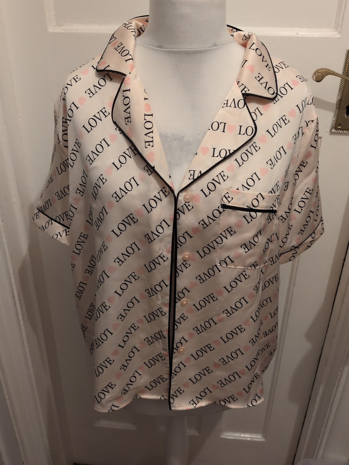 Brand New Primark 14-16 Pink Pyjama Top "Love"
