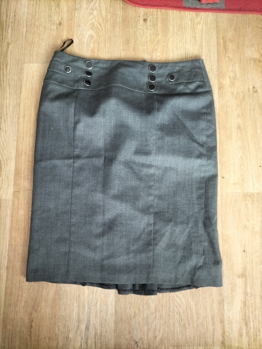 Ladies Debenhams Size 14 Black Dotted Lined Pencil Skirt