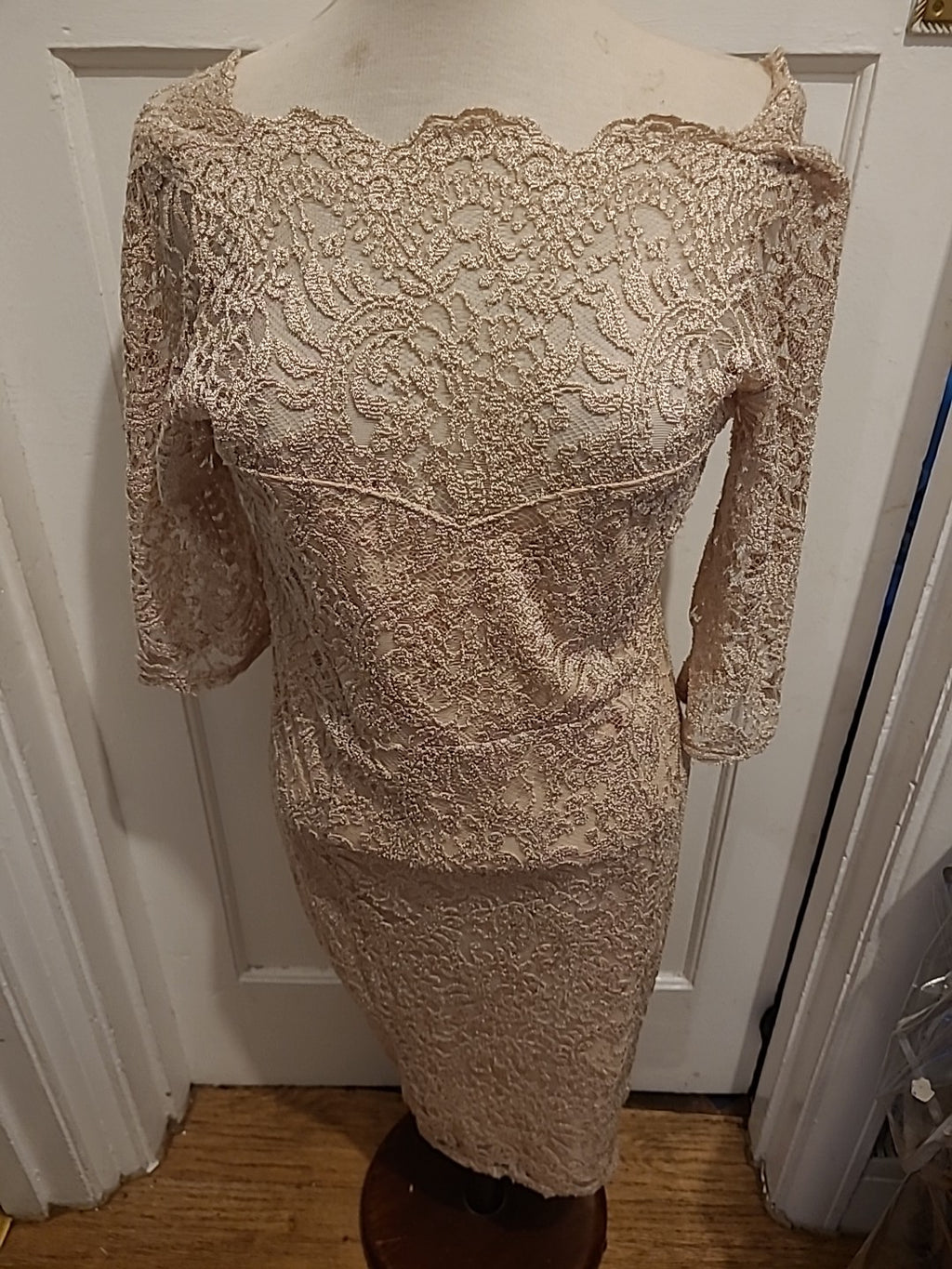 Ladies Next Size 14 Pastel Pale Pink Pace Lined Short Sleeved Dress
