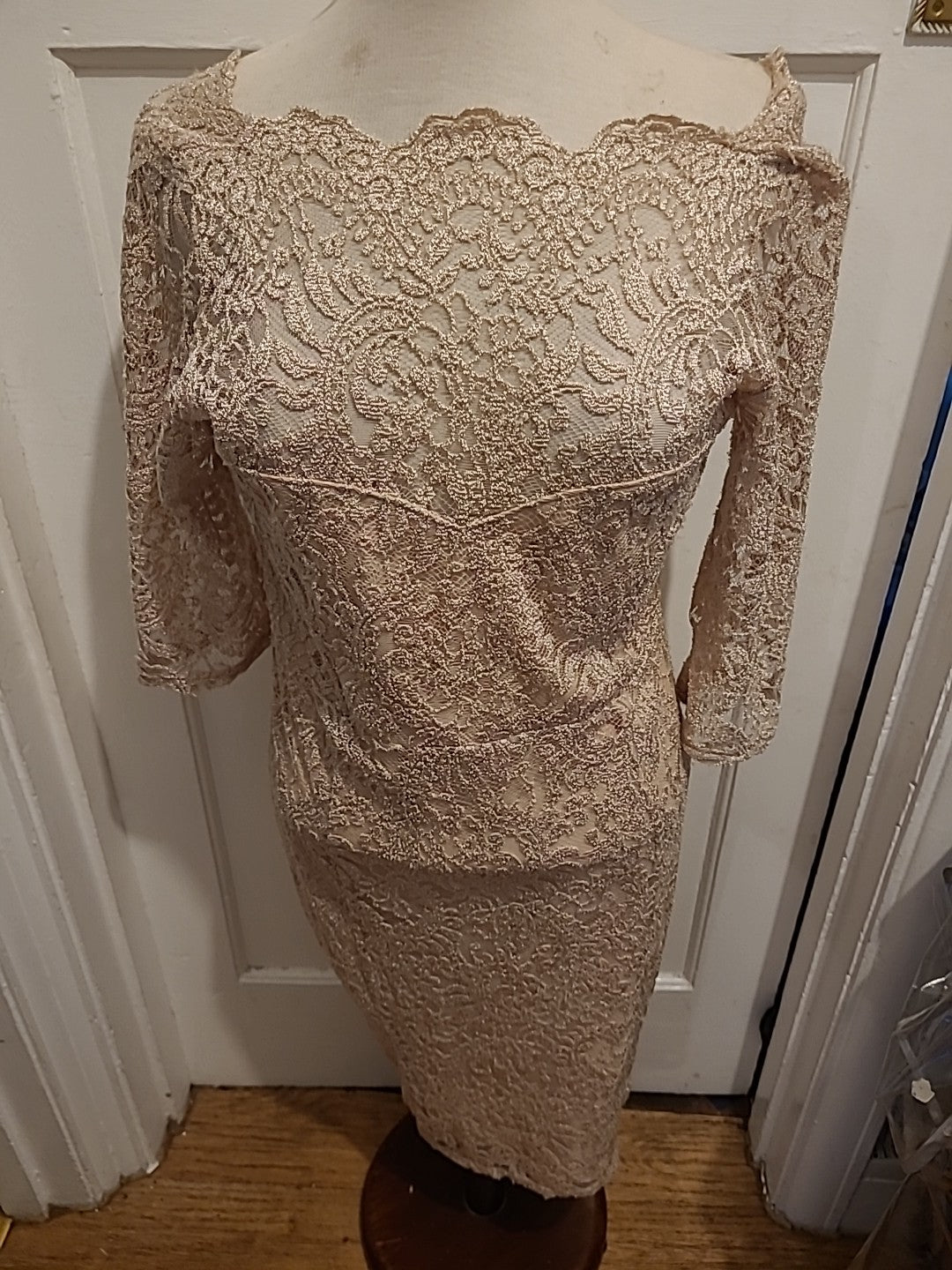 Ladies Next Size 14 Pastel Pale Pink Pace Lined Short Sleeved Dress