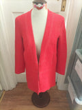 Ladies Zara Size Small Bright Red Long Sleeved Lined Long Jacket