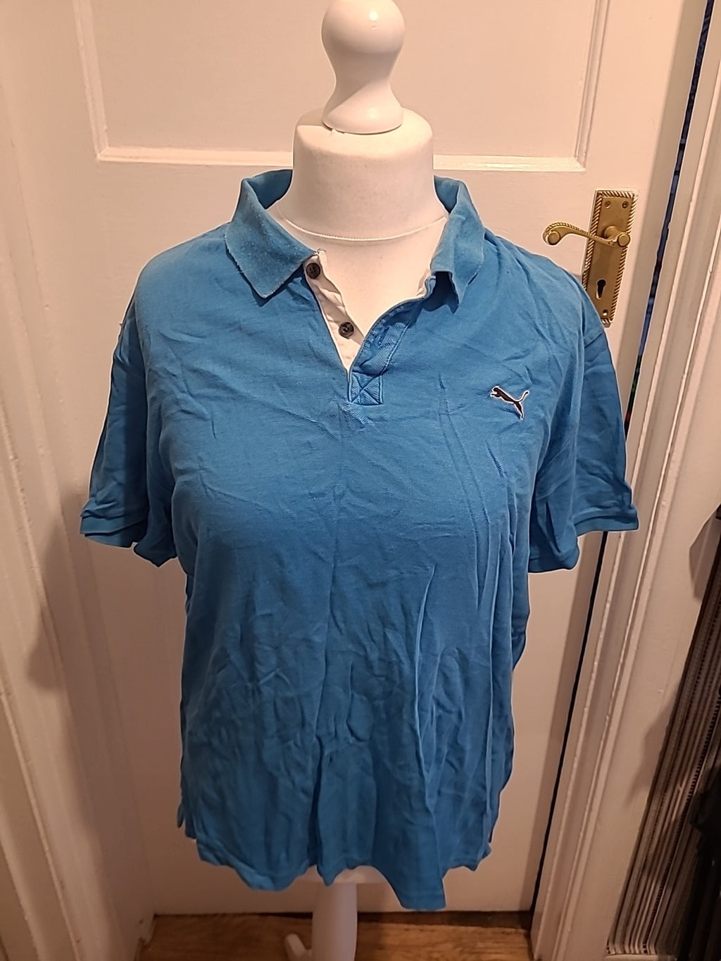 Mens Polo Shirt Size Large PUMA teal