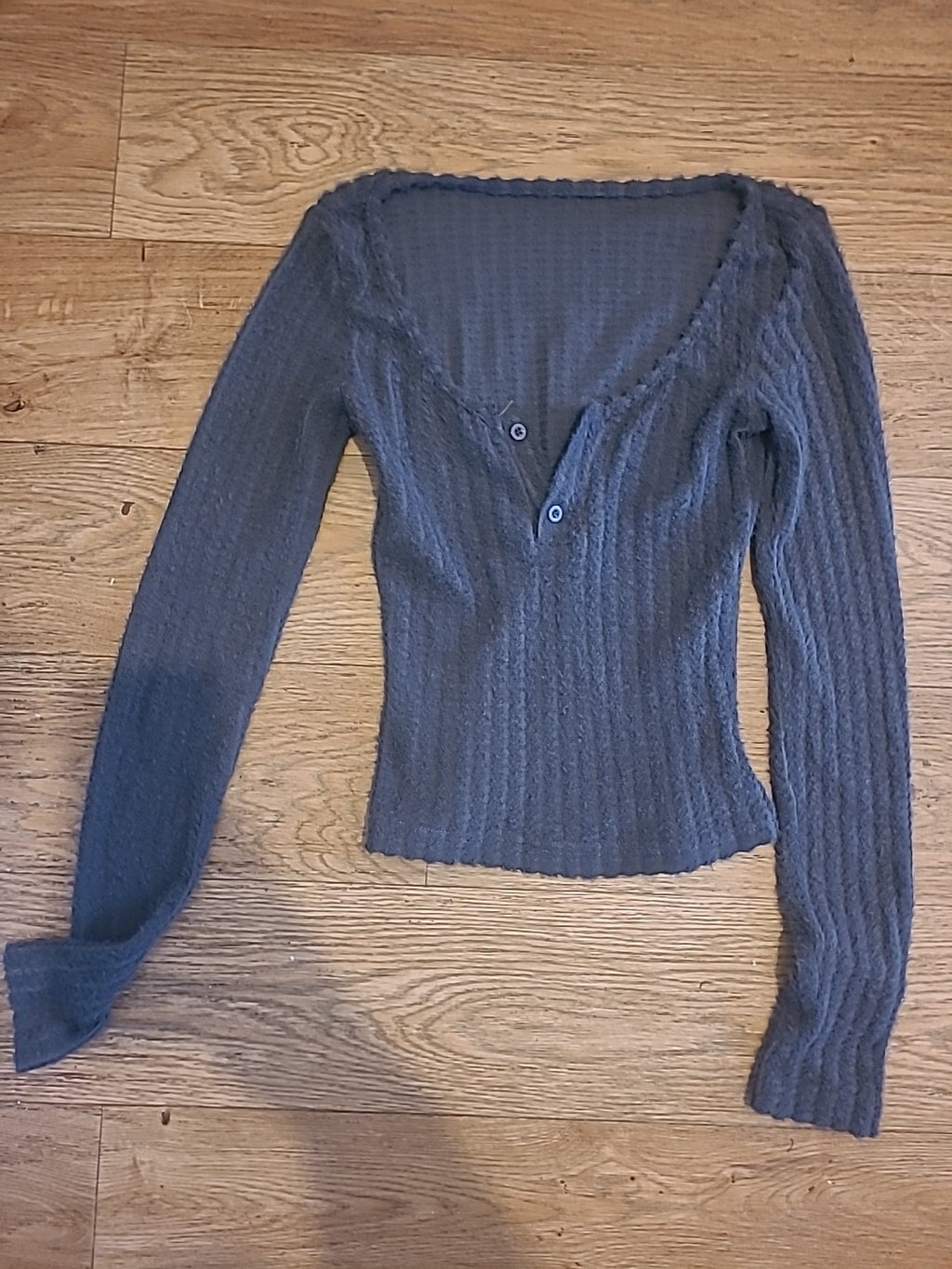 Ladies Size Small Grey V Neck Jumper