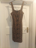 Ladies River Island Size 8 Brown Black Sleeveless Midi Dress