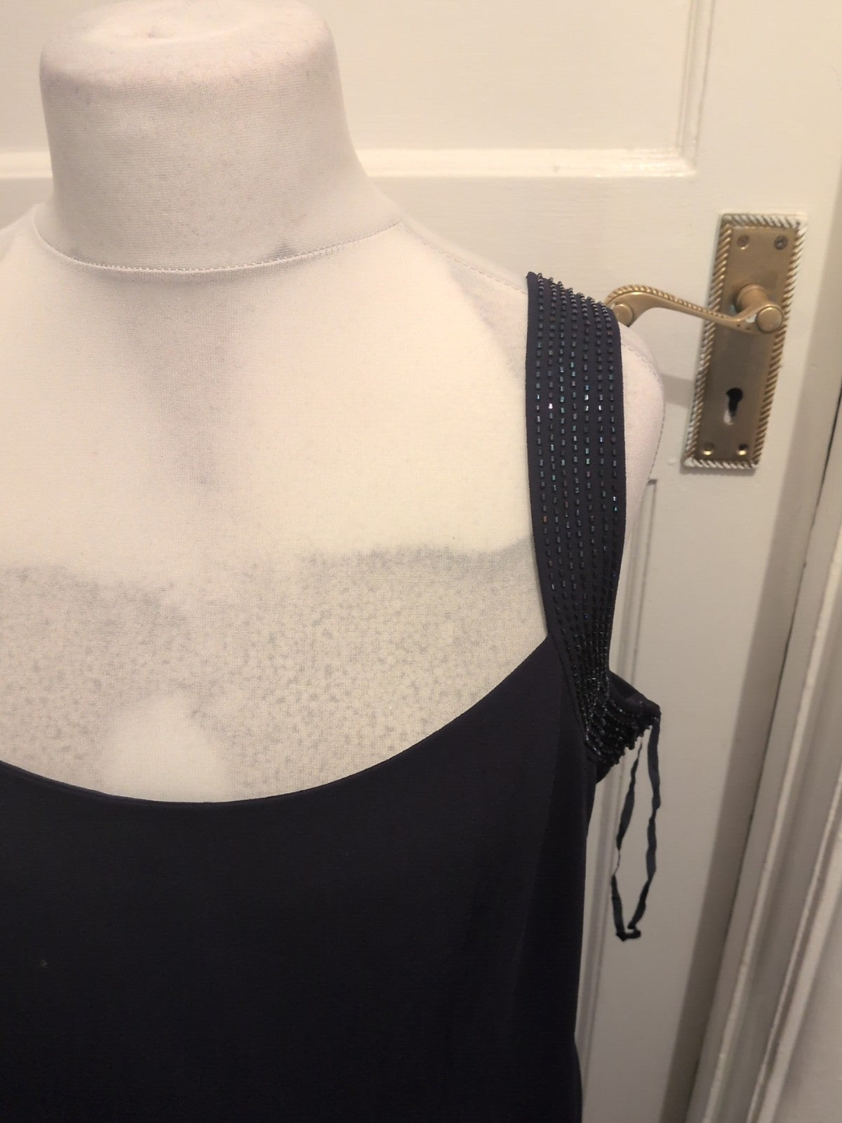 Ladies Windsmoor Size 18 Navy Lined Sleeveless Dress