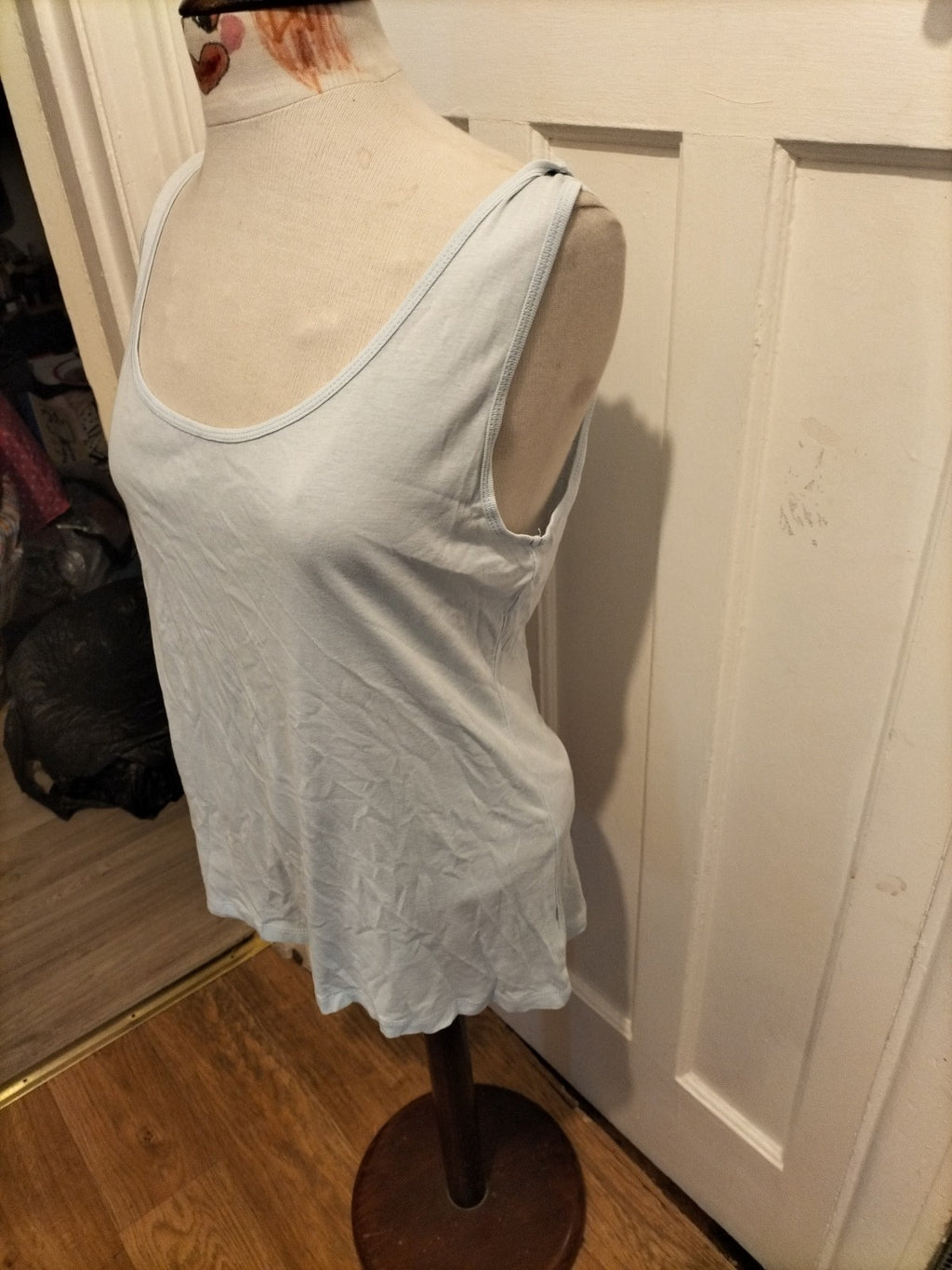 Ladies Peacocks Size 22 Pale Blue Sleeveless Vest Tank Top