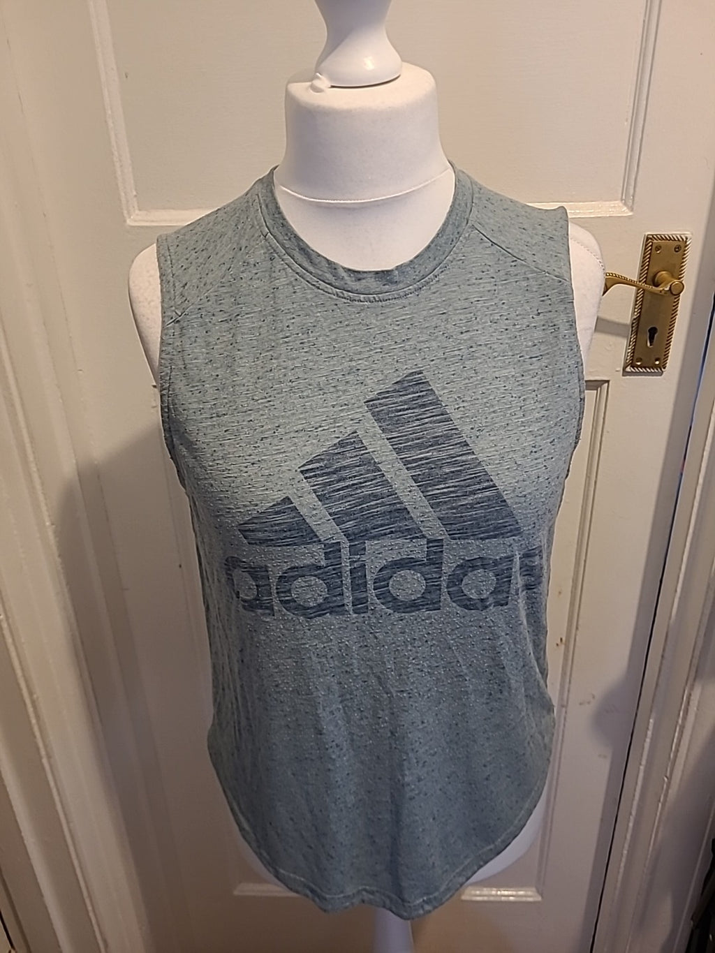 Ladies Adidas Size 8-10 Pale Teal Sleeveless Tank Top