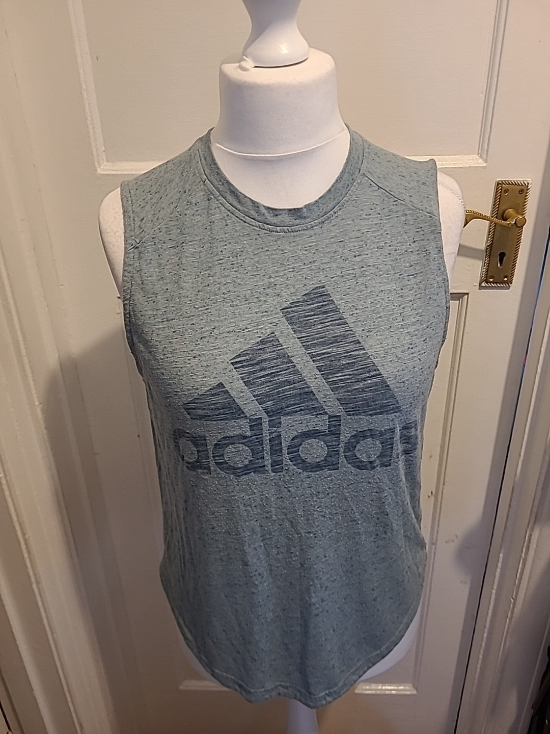 Ladies Adidas Size 8-10 Pale Teal Sleeveless Tank Top