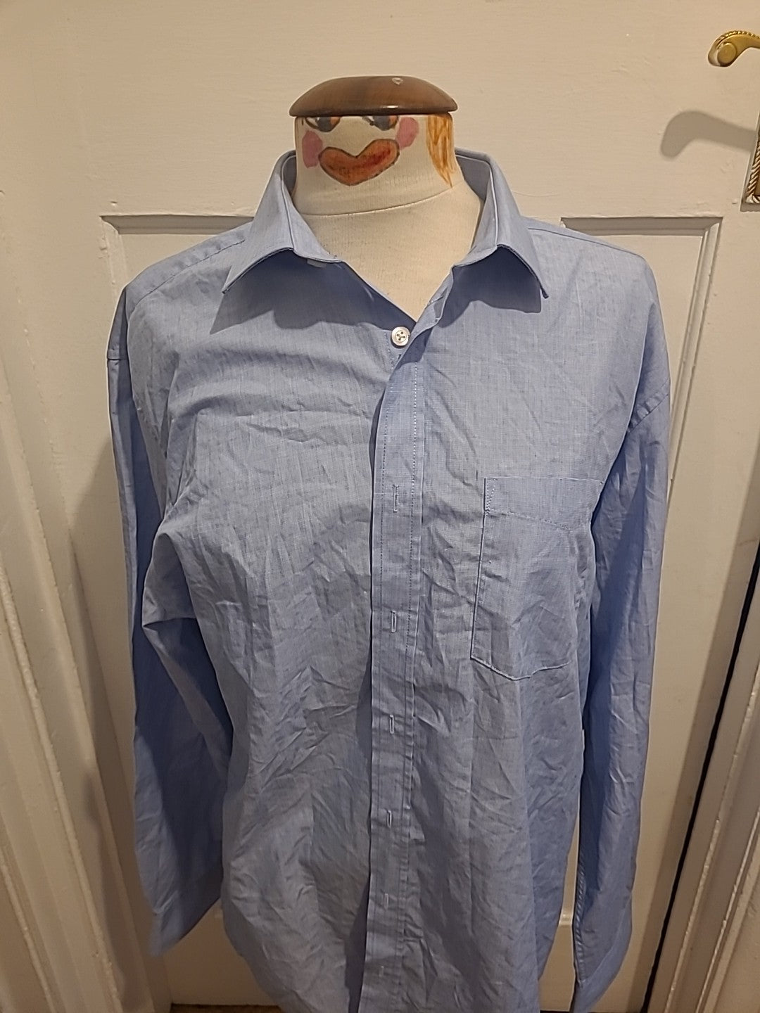 Mens Tailoring By F&F Size 16.5 Regular Fit Blue Formal Shirt