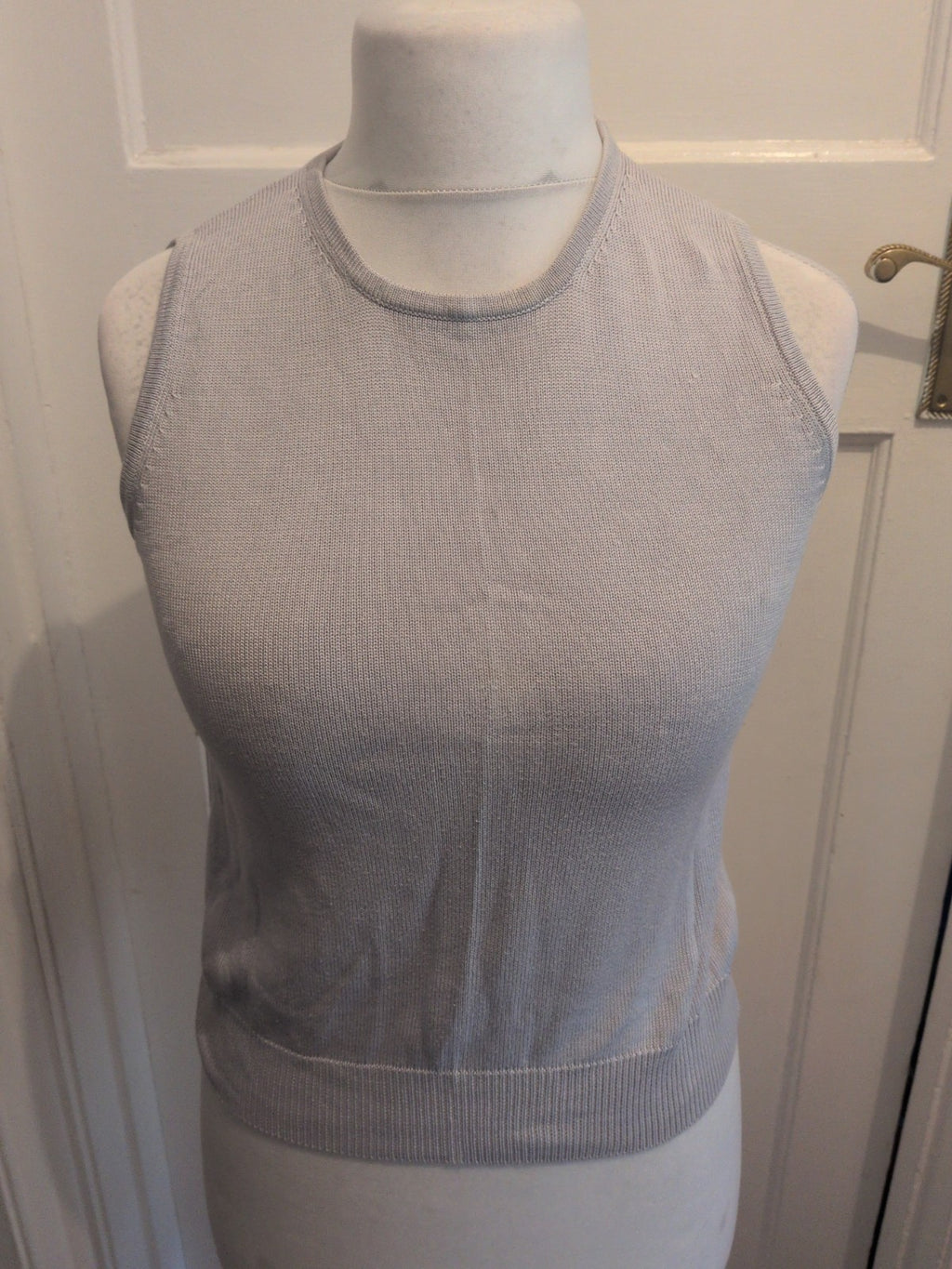Marks And Spencer 10 China Blue Sleeveless Jumper