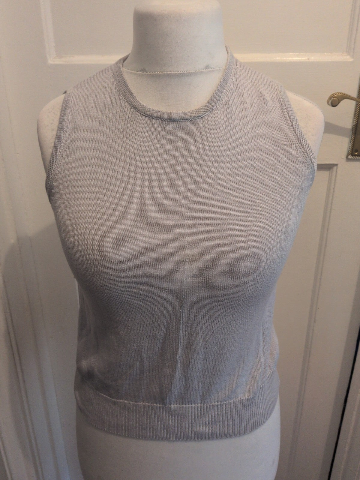 Marks And Spencer 10 China Blue Sleeveless Jumper