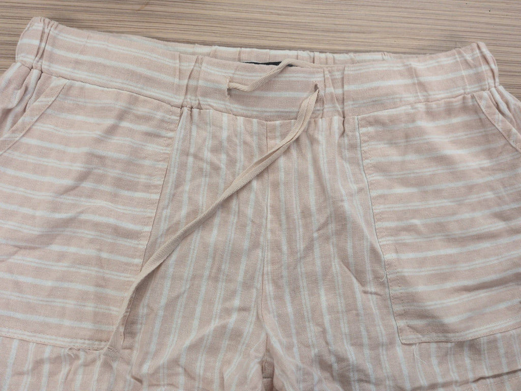 Primark 12 Pale Pink Striped Shorts Elasticated