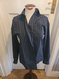 Mens Thomas Nash Size 15" Navy Striped Long Sleeved Shirt