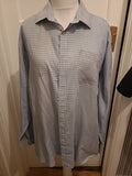 Mens B&W Size 17.5 Blue Check Long Sleeved Shirt