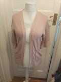 Peacocks 12 Blush Pink Short Sleeve Cardigan