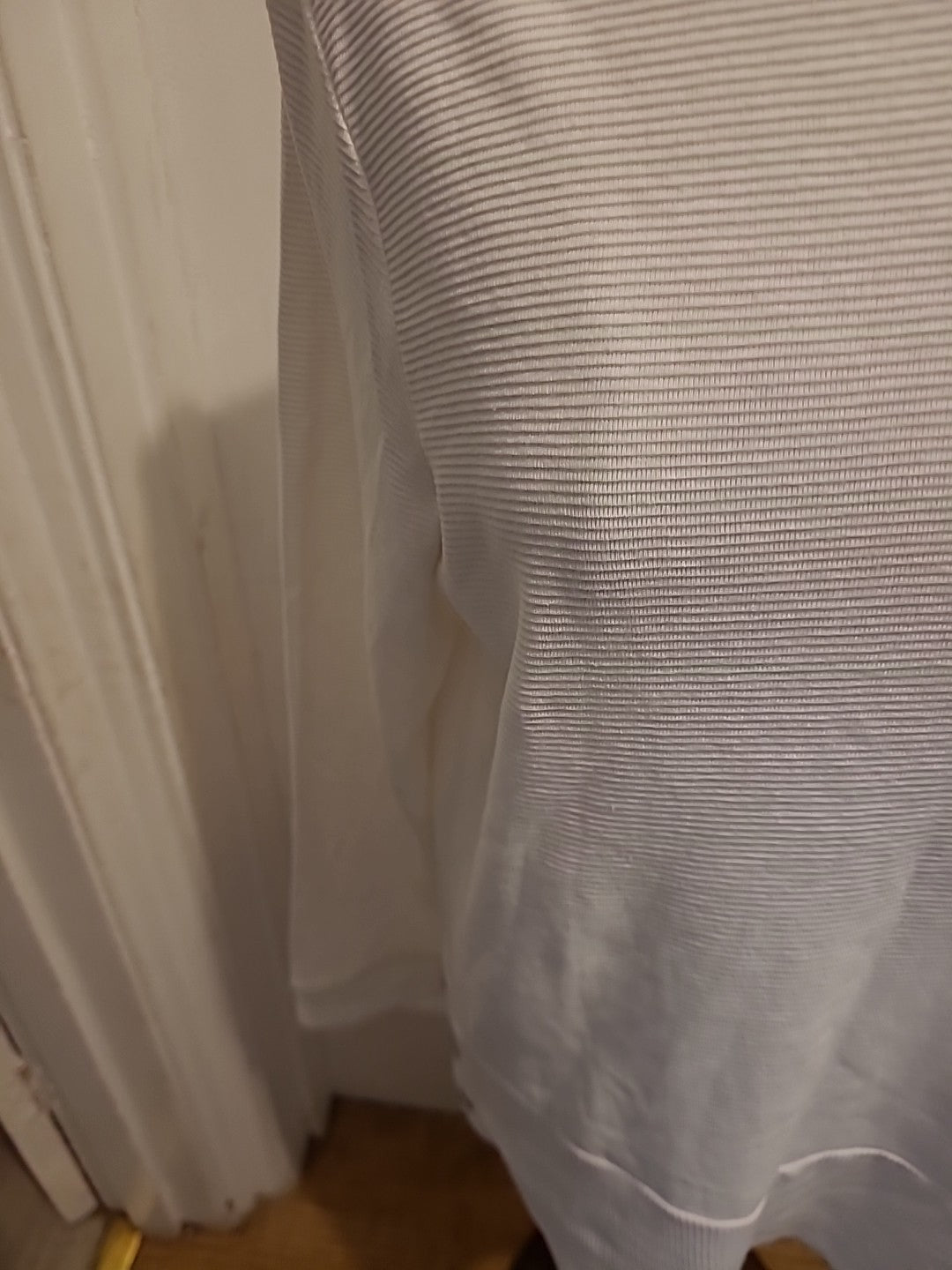 Ladies Bonmarche Size 12 Ivory Long Sleeved Ribbed Tshirt