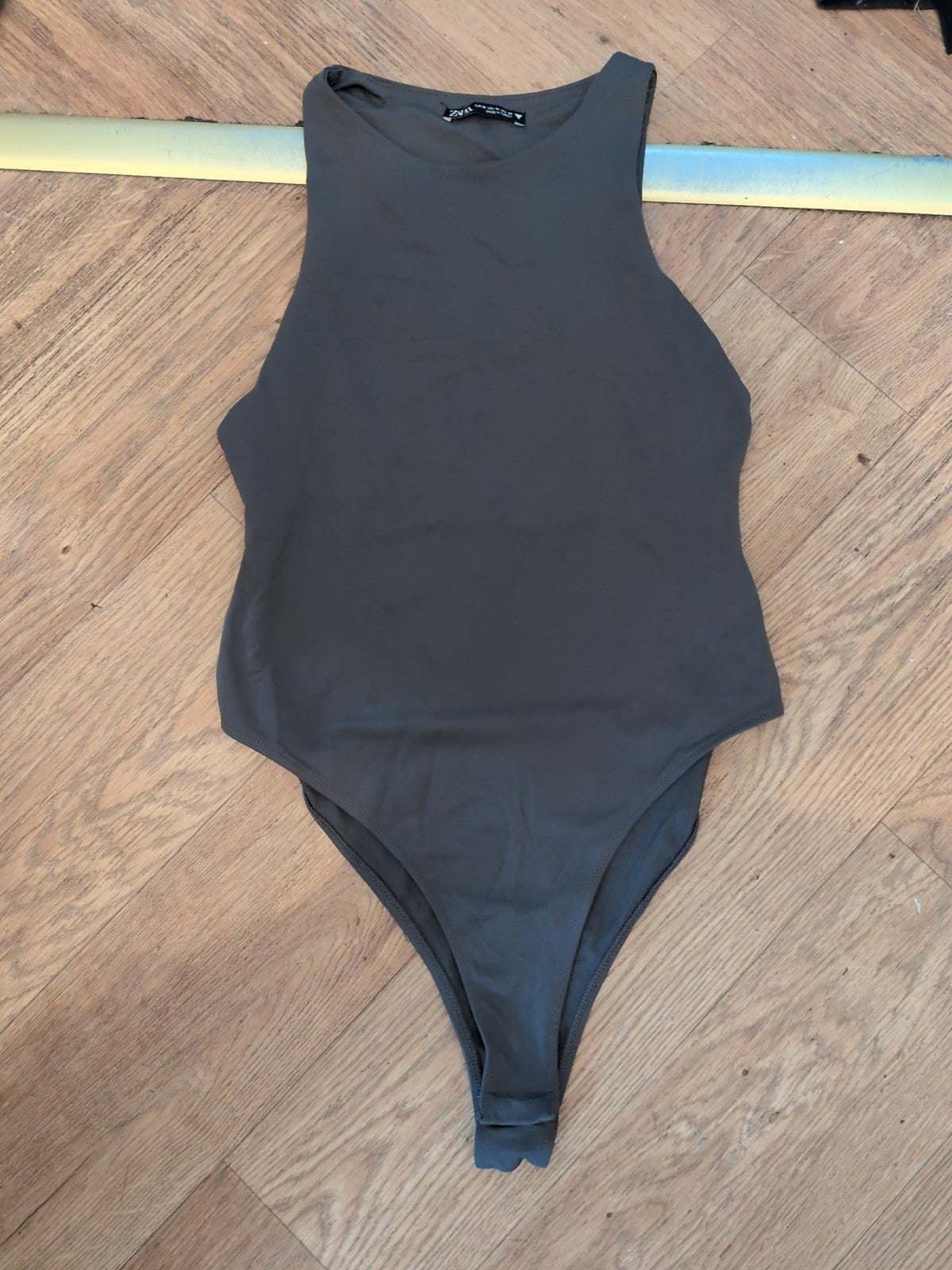 Zara Medium Grey Sleeveless Bodysuit