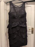 S.L Fashions 16 Black Pleat Dress Sleeveless