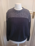 Mens George Size XL Grey Fleck And Navy Pullover Jumper