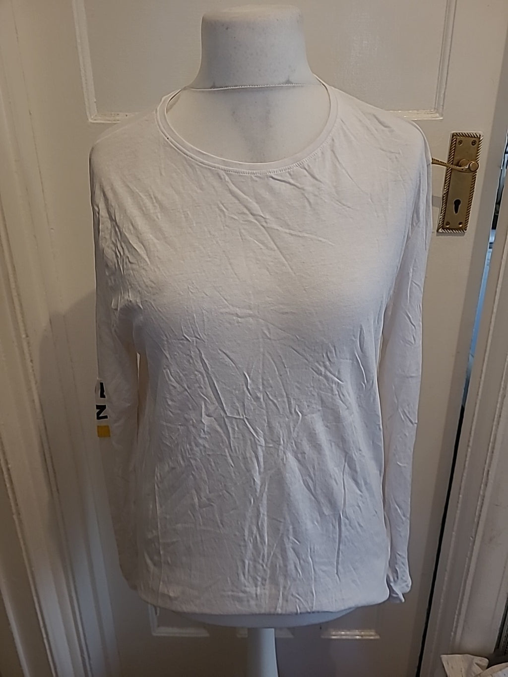Mens JBC Size L Slim Fit White Long Sleeved Tshirt
