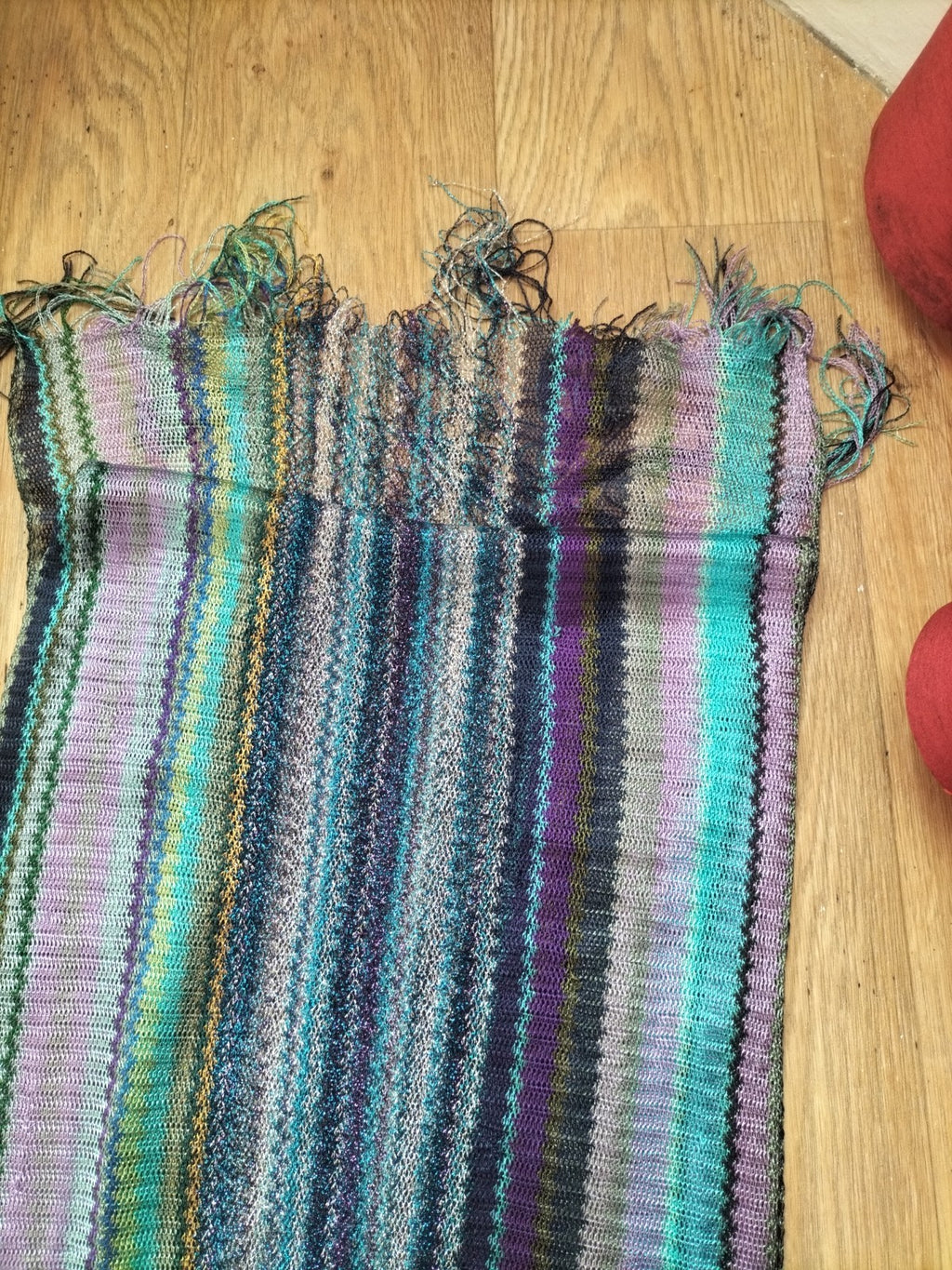 Ladies Multi Coloured Striped Scarf