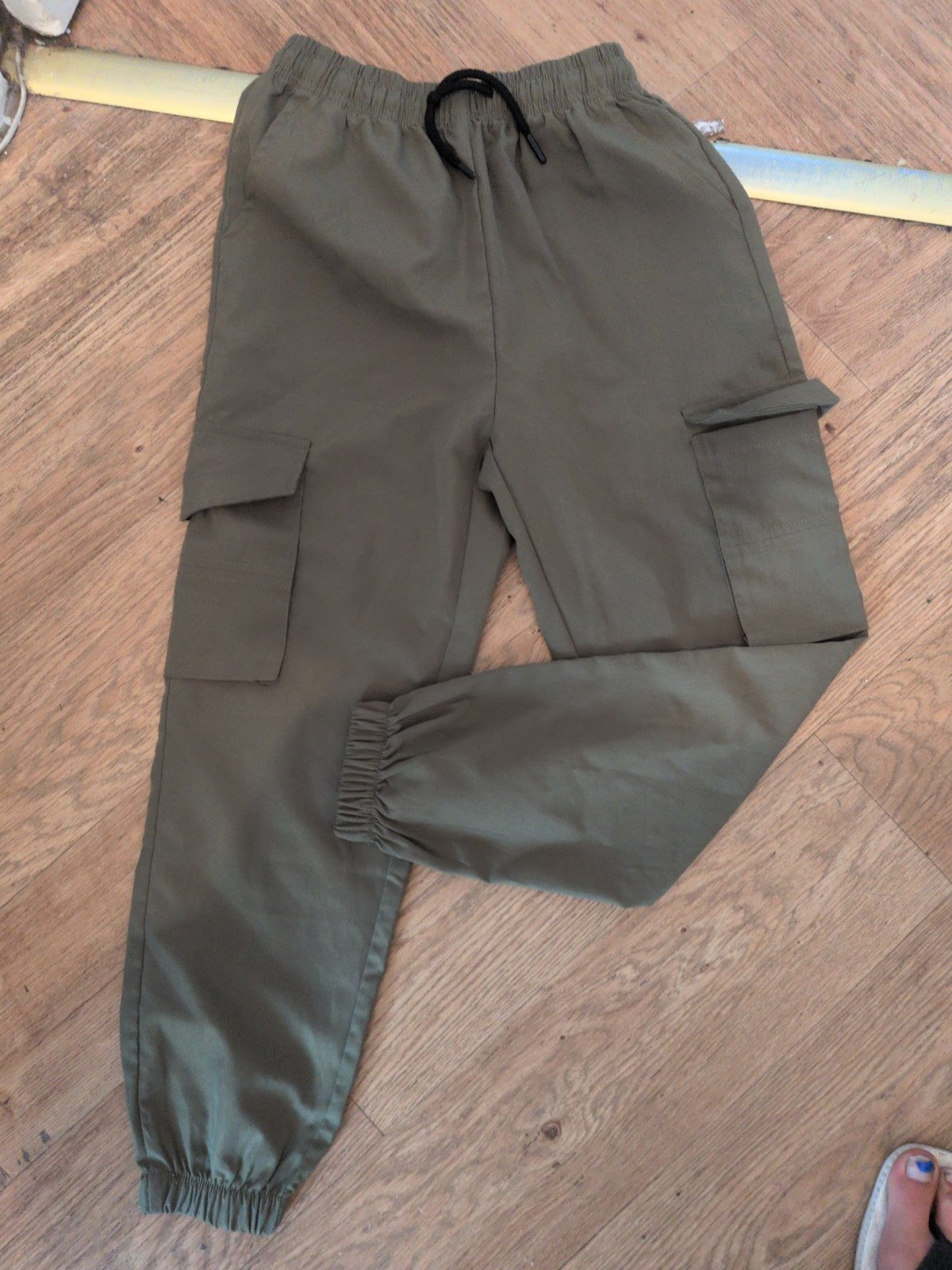 Boys 10 Years Green Cargo Trousers Elasticated