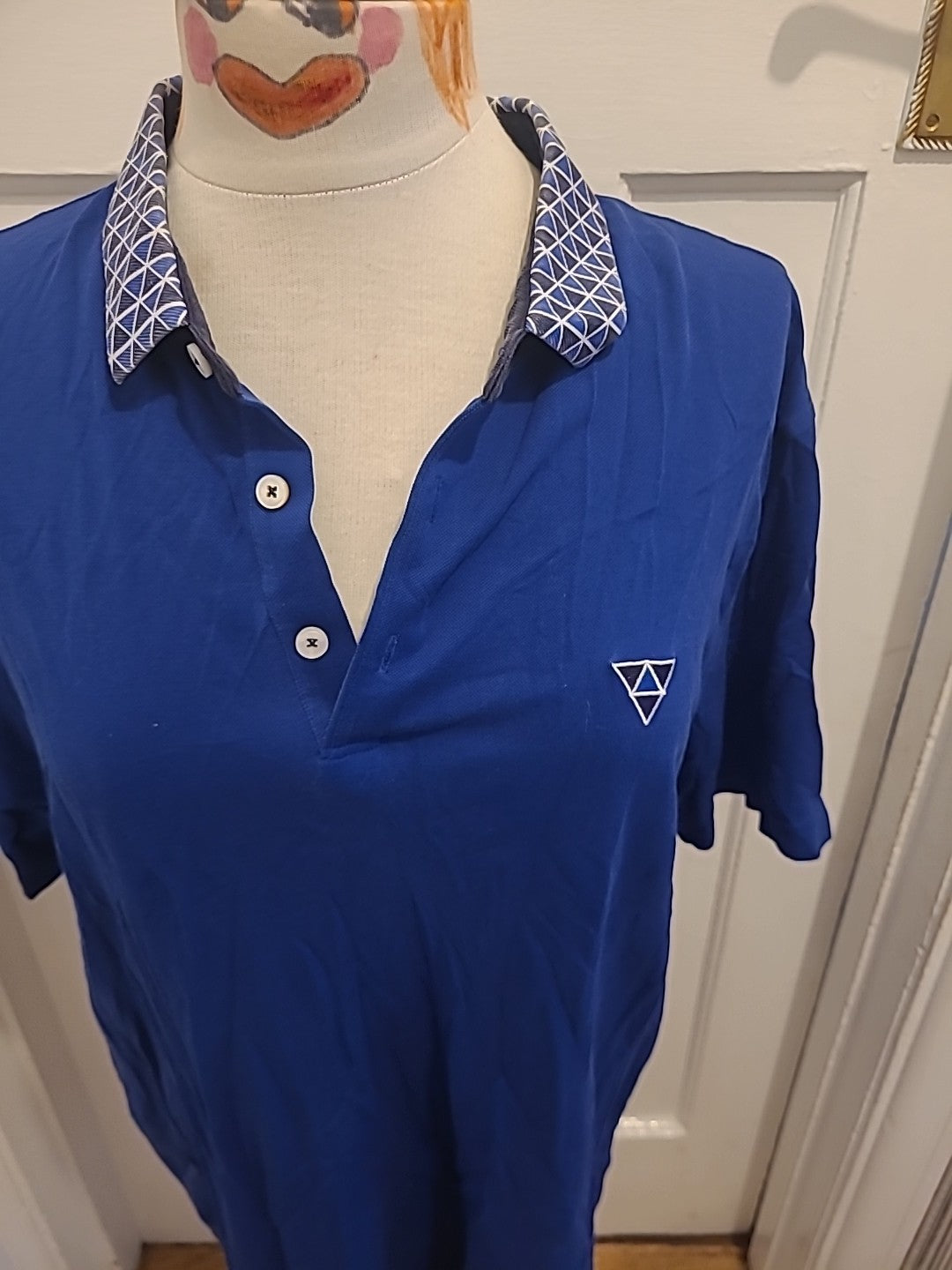 Mens Bosideng Homme Size XL Royal Blue Short Sleeved Polo