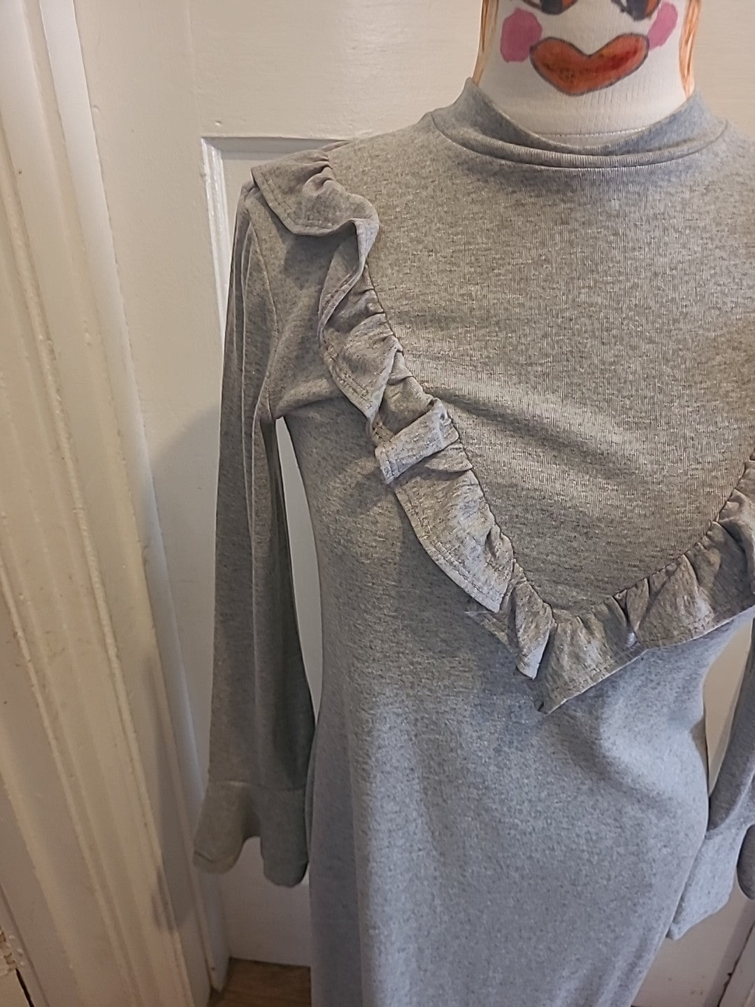 Ladies Shein Size Large Grey Long Sleeved Long Length Dress