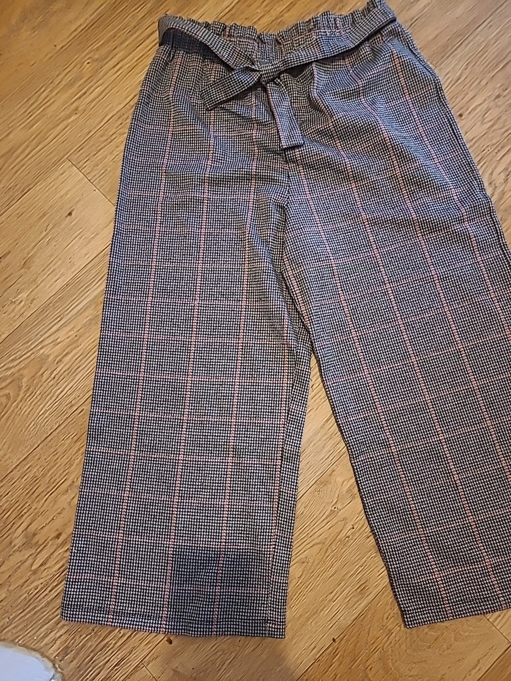 Girls Tu Size 14 Years Purple Black Checked Trousers