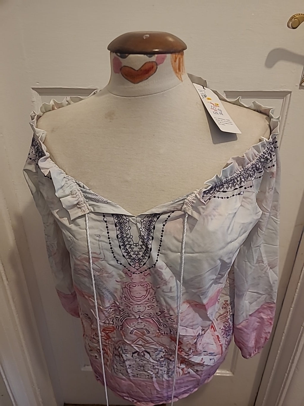 Brand New Ladies Sheilay Size Small Multicoloured Long Sleeved Blouse