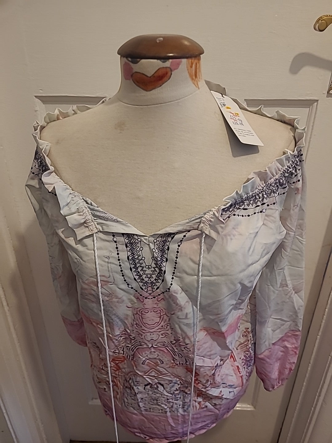 Brand New Ladies Sheilay Size Small Multicoloured Long Sleeved Blouse