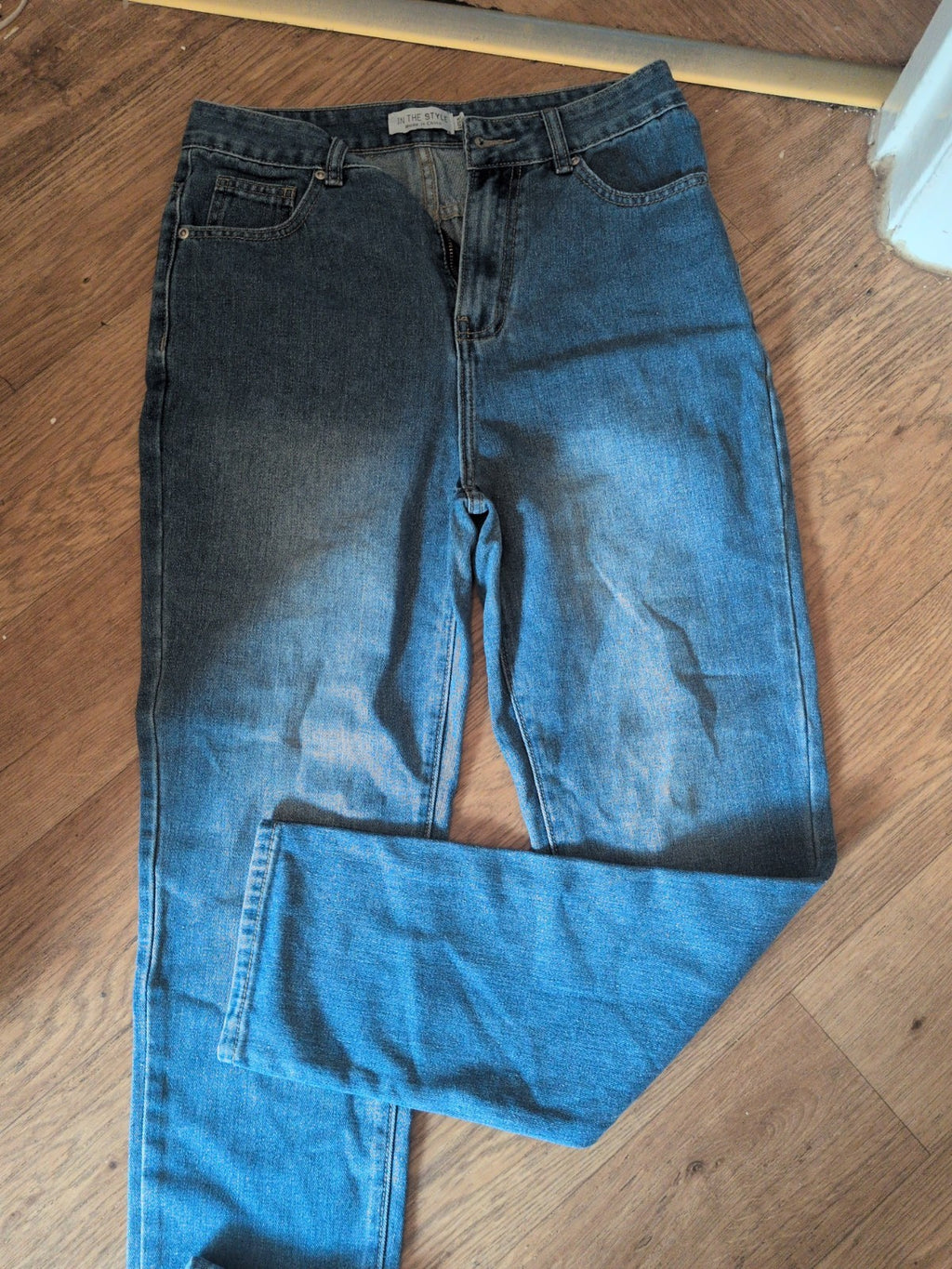 Ladies In The Style Size 10 Blue Denim Straight Jeans