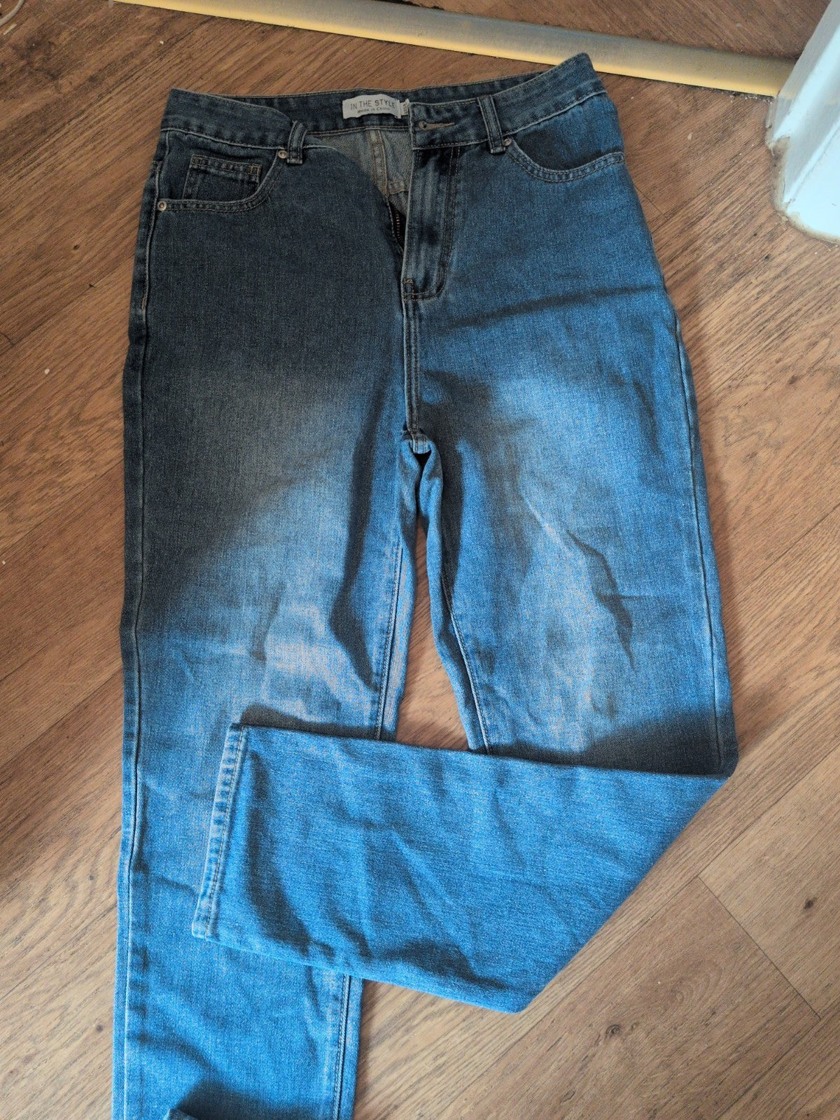 Ladies In The Style Size 10 Blue Denim Straight Jeans