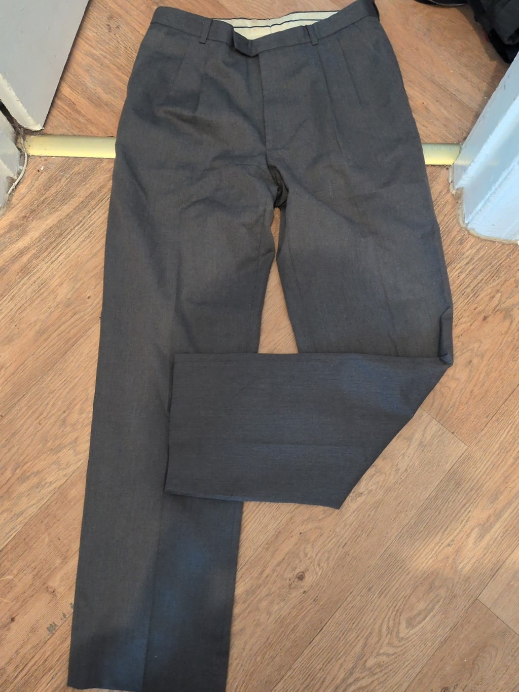 The Label 34 Long Grey Smart Trousers