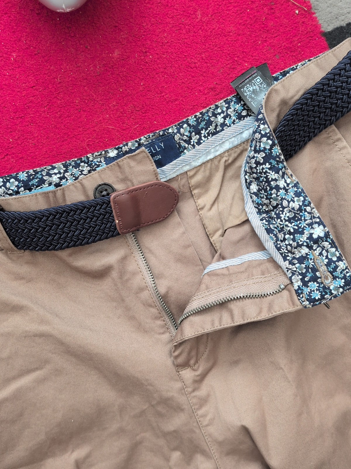 Steel & Jelly 34R Slim Fit Brown Chinos Trousers