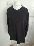 Mens Blue Harbour Size L Black Fleece Long Sleeved Jumper