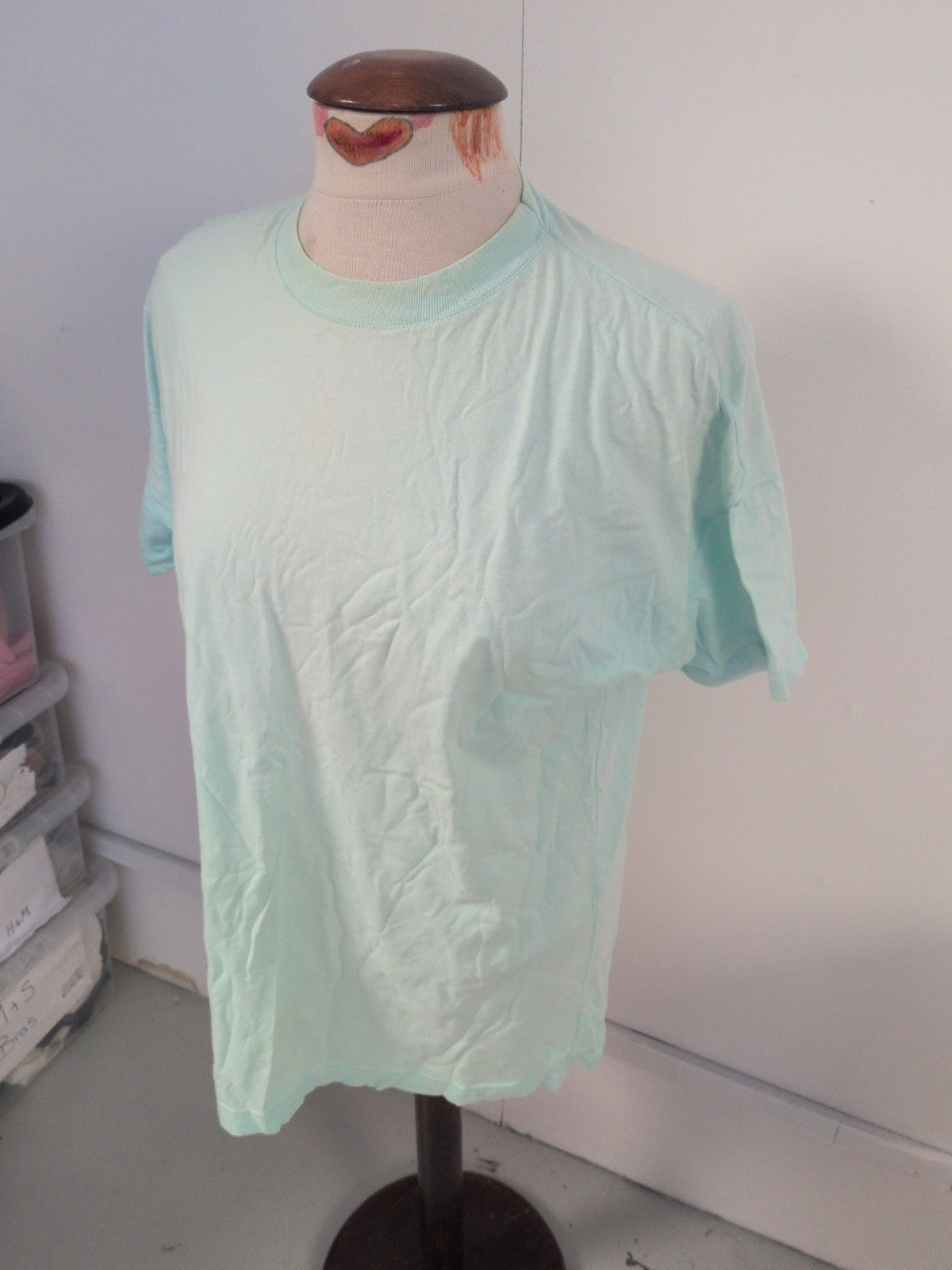 Ladies Large Turquoise Short Sleeve T-shirt