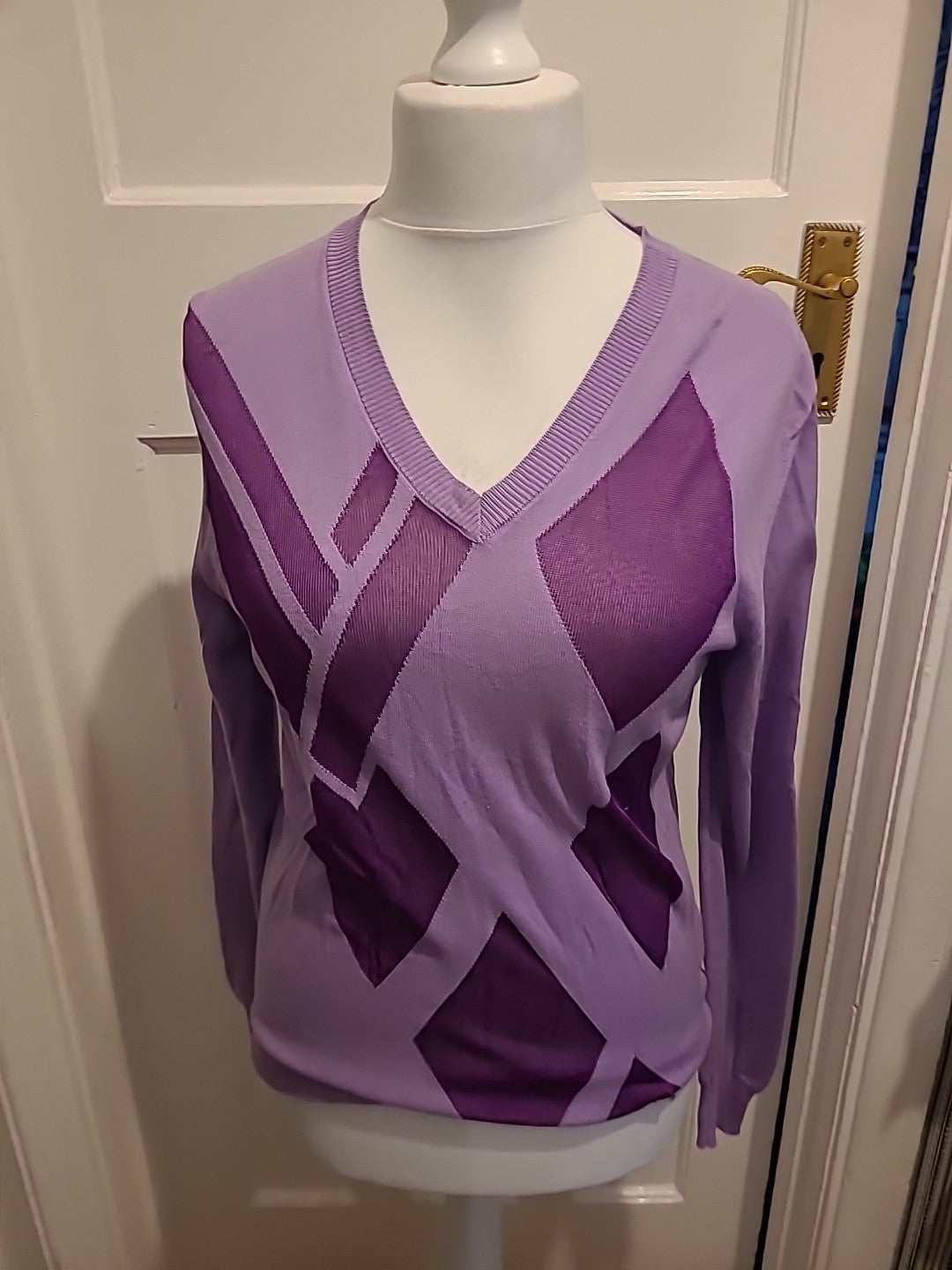 Ladies Size Medium 2 Tone Purple Lightweight Jumper
