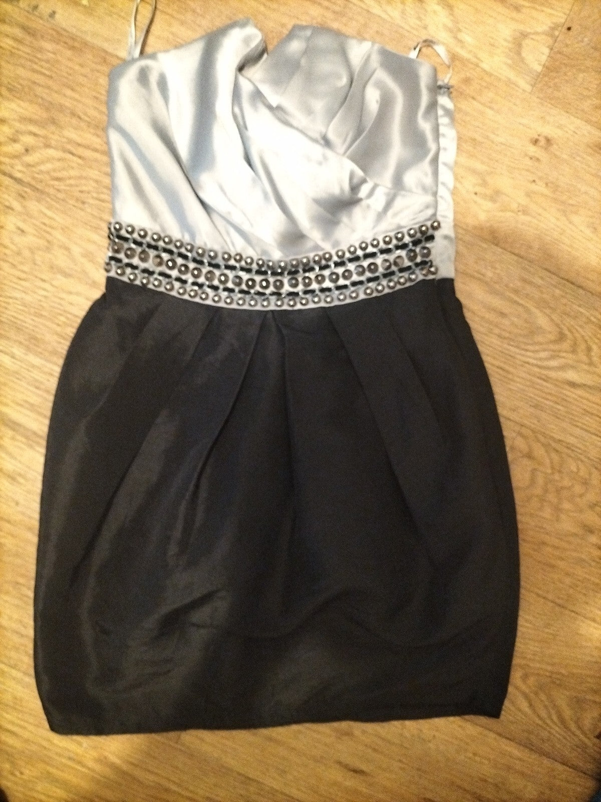 Ladies Madam Rage Size 8 Grey And Black Short Dress