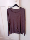 Ladies Long Sleeved Top Peacocks Steel Grey Size 14-16