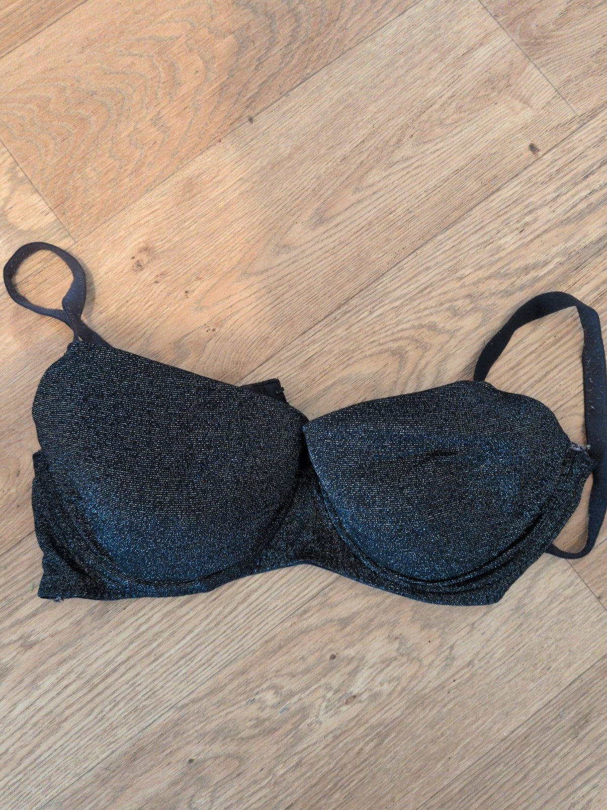 George 40c Black And Silver Bra Padded And Wired