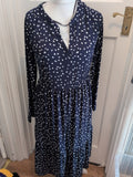 Pep&Coedoum Navy Spot Long Sleeve Dress