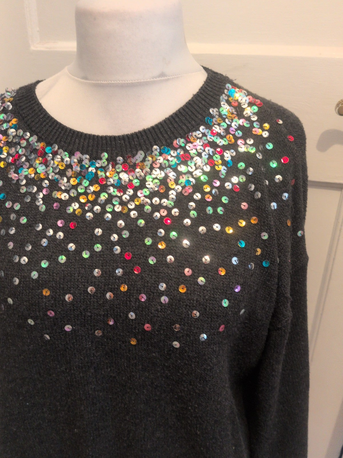 Papaya Medium Grey With Multicoloured Sequins Jumper